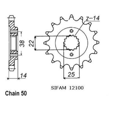 Přední řetězové kolečko Cagiva
